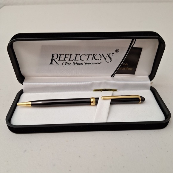 Reflections Other - Vtg Reflections Fine Writing Instrument Pen Black And Gold In Original Gift Case